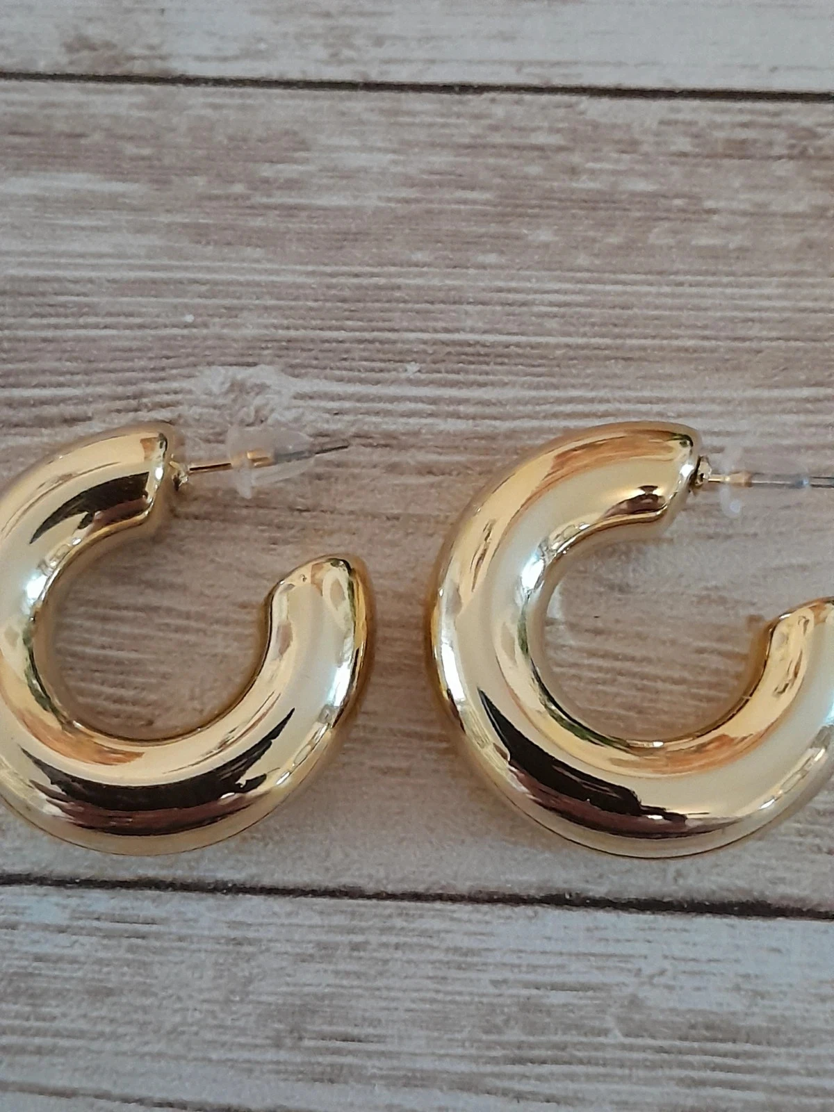 Creolen oorbellen, gouden kleur – photo 2